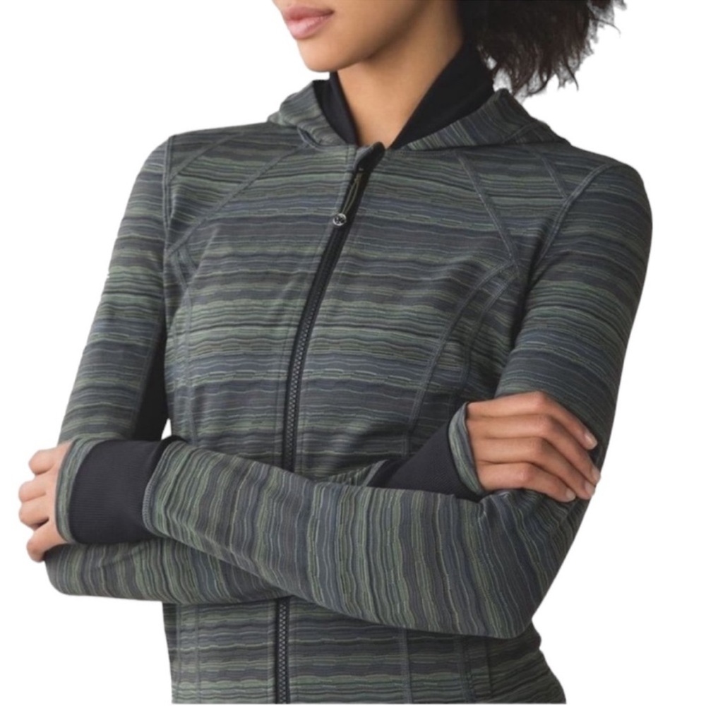 Lululemon Daily Practice Jacket Space Dye Dark Slate Fatigue Green Size 8